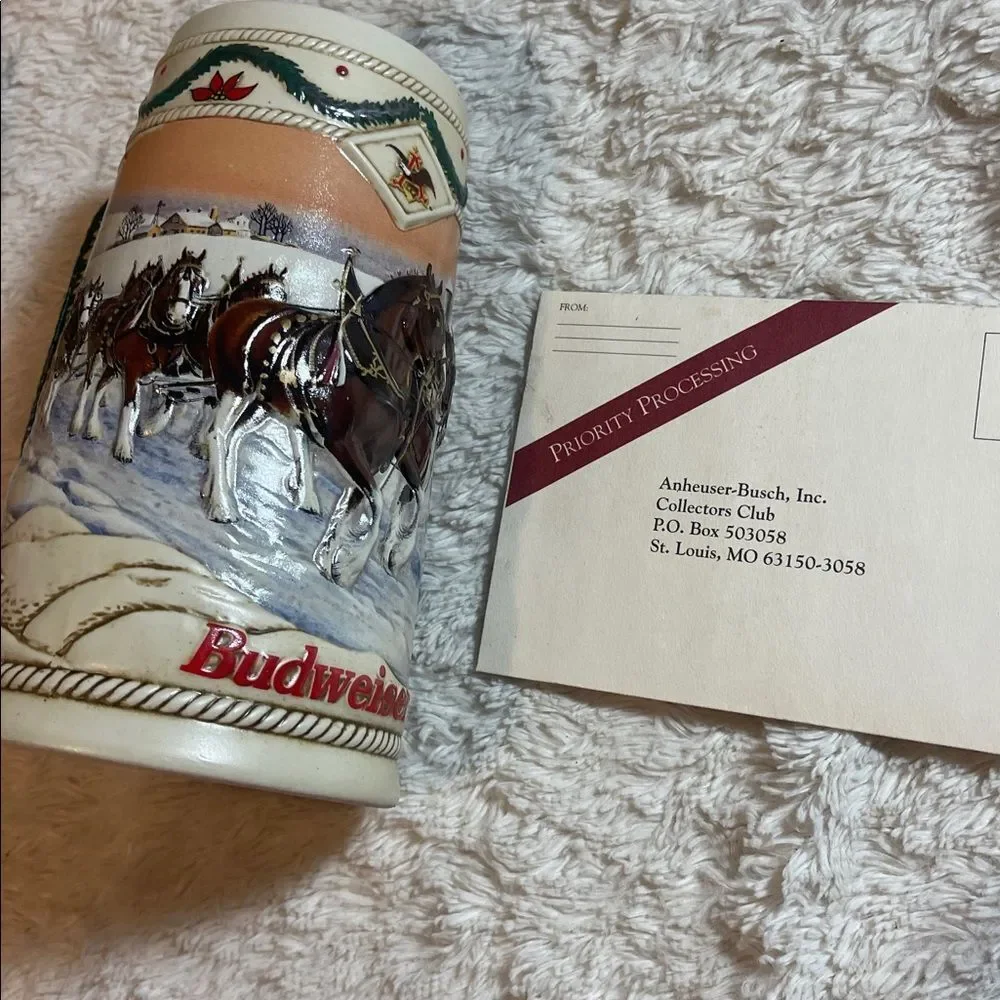 Budweiser Holiday Stein vintage 1996